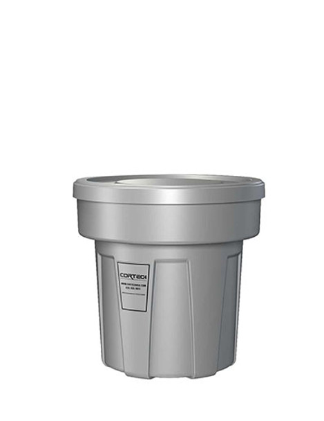 Flame Retardant Receptacle w/Lid, Gray, 25 gal