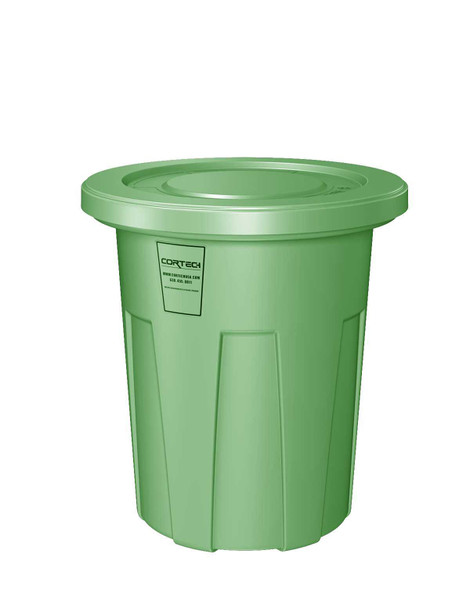Flame Retardant Receptacle w/Lid, Green, 35 gal