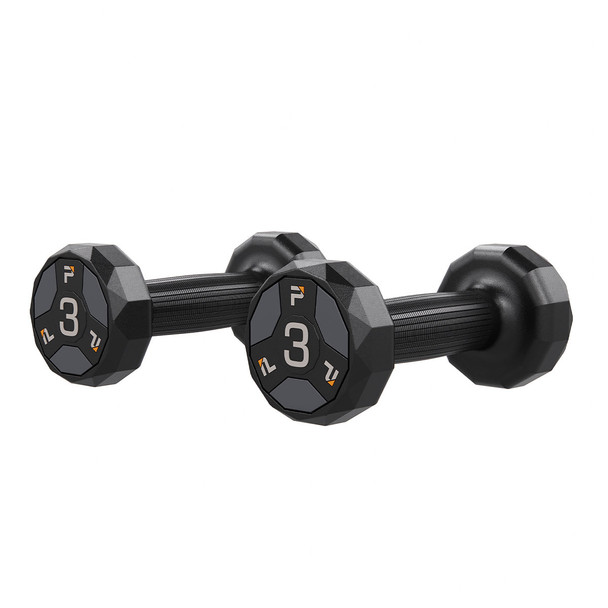 Urethane Cardio Dumbbell, Gray, 3 lb., Pair