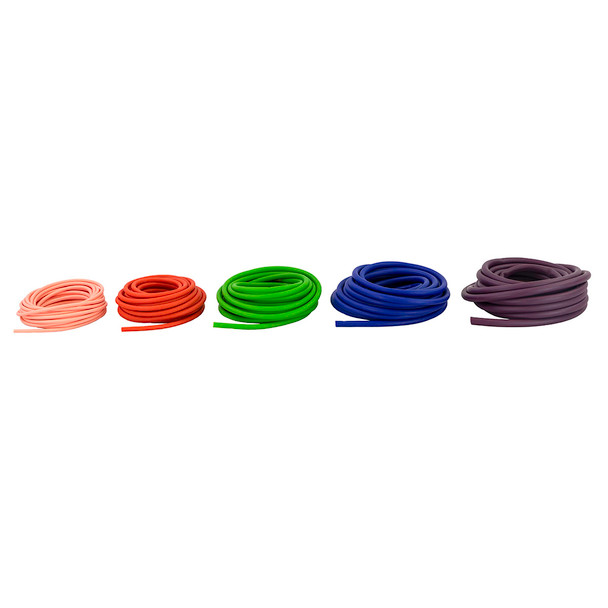 REP Tubing Latex Free Exercise Tubing, 25', Set of 5 (Peach through Plum)