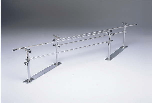 Parallel Bars, steel base, folding, height and width adjustable, 7' L x 16" - 24" W x 22" - 36" H