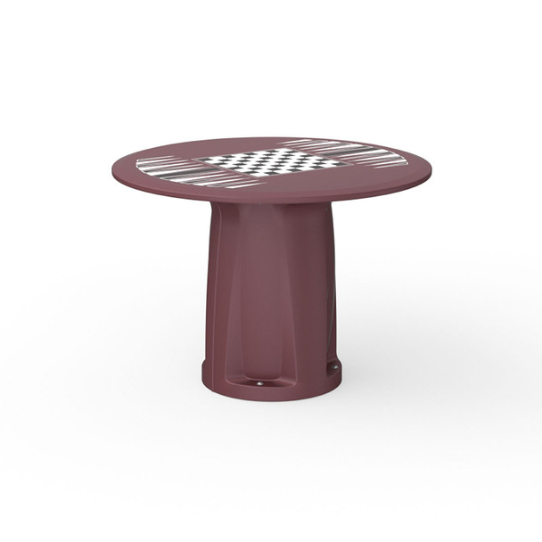 Endurance Round Base Table, 42" Round Top, Game Top, Gray