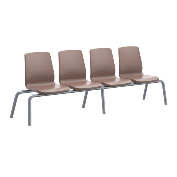 Structured Seating, 4 Seats, No Arms, Floor Glides, Burgundy