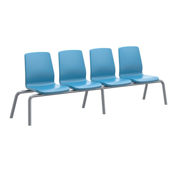 Structured Seating, 4 Seats, No Arms, Floor Glides, Stone Gray