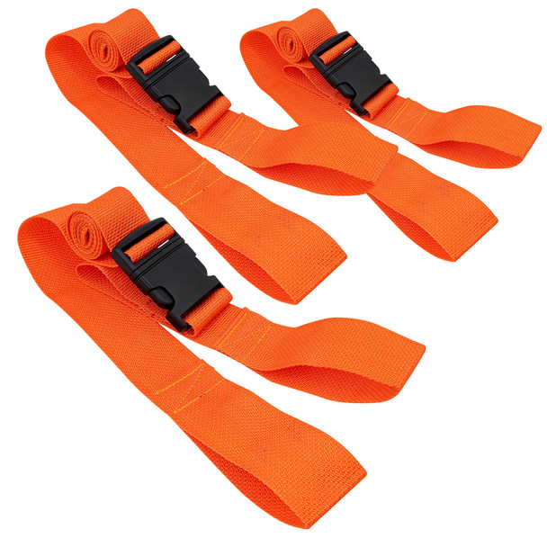Disposable Strap with Loop Ends, 5', Orange, Pack of 3