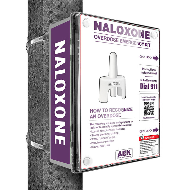 Standard Outdoor Naloxone Cabinet Pole Mounting Kit with 12" Metal Clamp