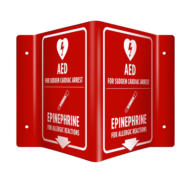 AED / EPINEPHRINE For Allergic Reactions 3D Sign