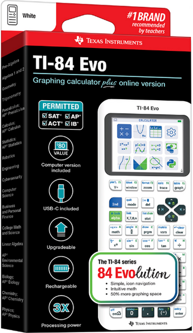 TI 84 EVO Graphing Calculator - White