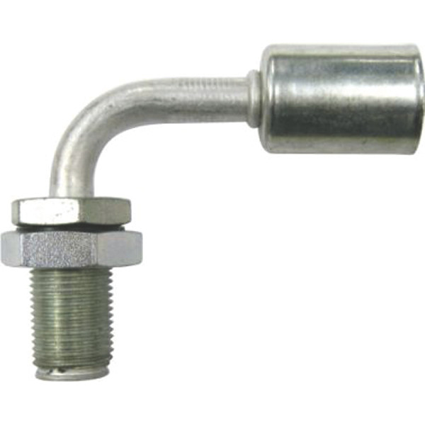 Bulkhead Beadlock Male Fitting - 90 degree NO 10 Hose Fitting