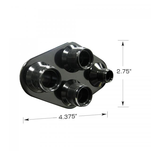 Streamline Black Anodized Aluminum 4-Way Diamond Bulkhead Plate for AC ...