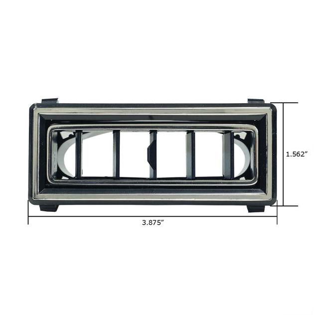 Louver for 2.5-In. Hose 3.875-Inch x 1.562-Inch Black with Chrome