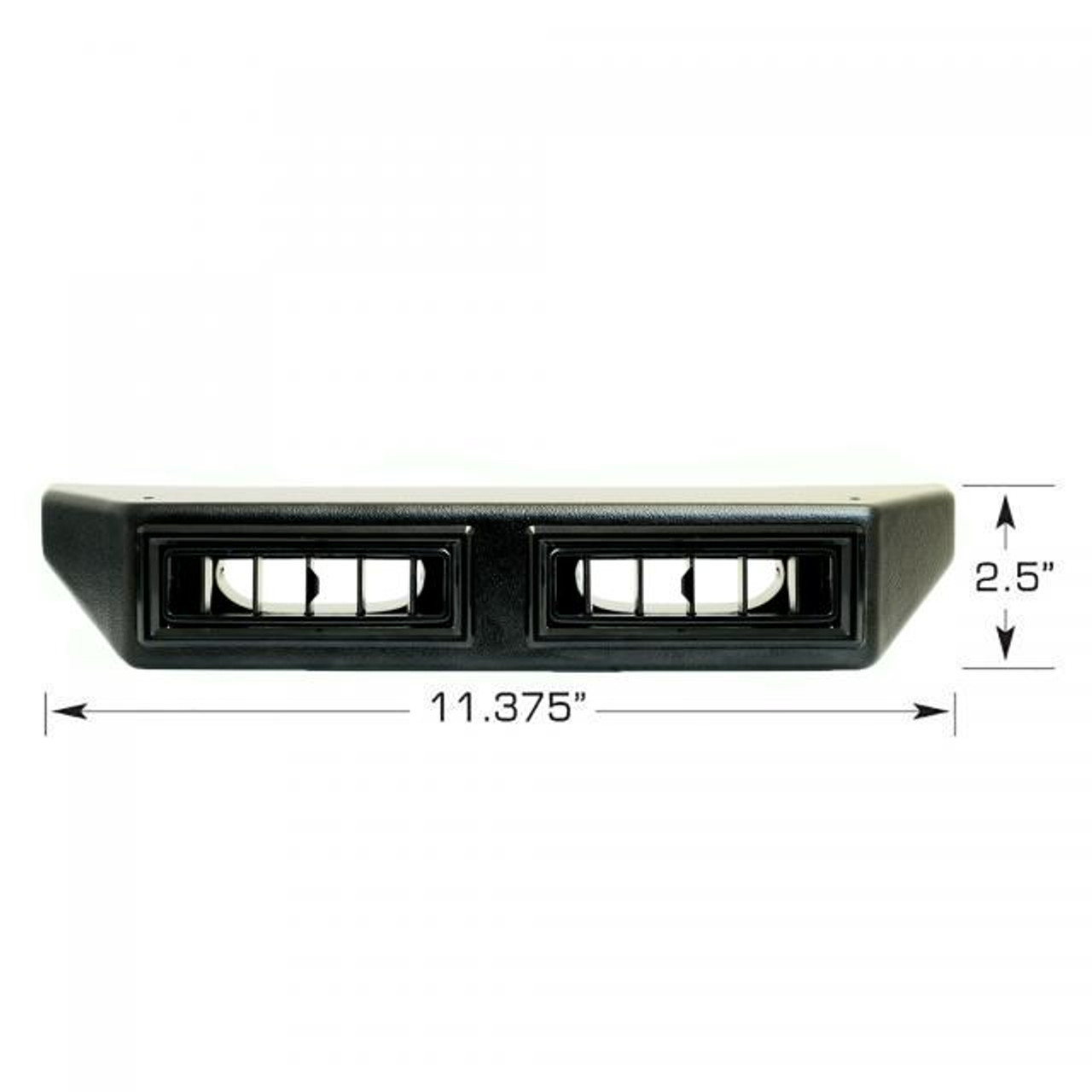 Double Under Dash Louver Assembly for 2-Inch Hose All Black