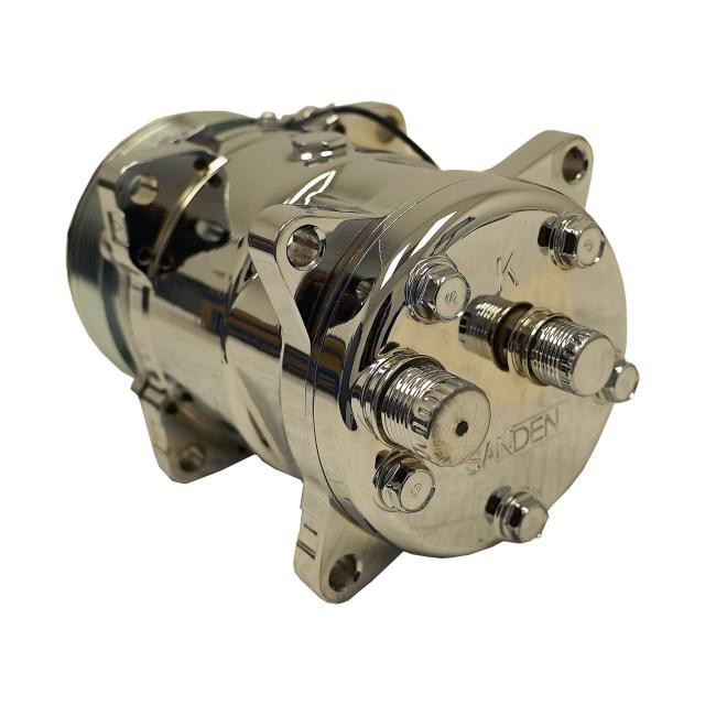 Sanden SD 508 Rear Exit Compressor 7-Groove serpentine pulley Rear