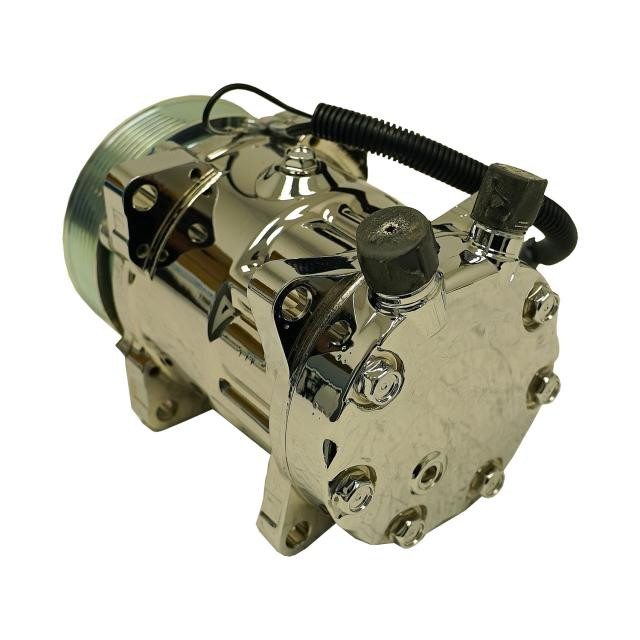 709 Compressor with 7-Groove Serpentine Pulley and Chrome Finish