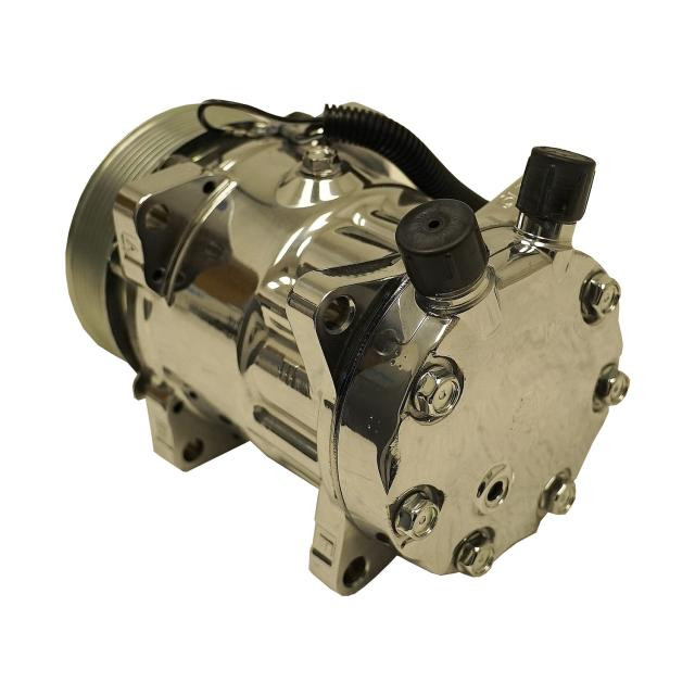 Sanden SD 709 Compressor 7-Groove serpentine pulley Polished