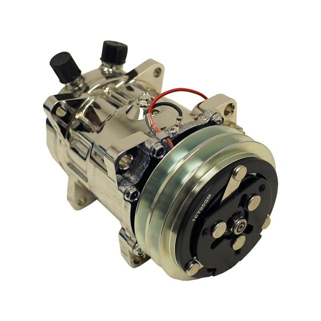 709 Compressor with Double V-Groove Pulley and Chrome Finish