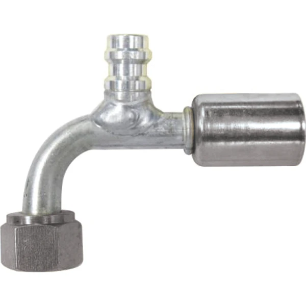 Beadlock O-Ring Black Fitting With 134a Service Port NO 8 Reduced Barrier Hose Fitting 90 Degree With Port