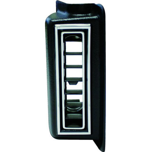 Right Kick Panel Louver for 3-Inch Hose  Black with Chrome Accents