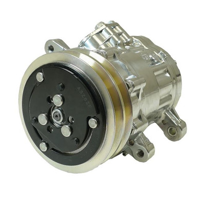 7B10 Compressor with Double V-Groove Pulley and Polished Finish