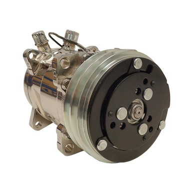 Sanden SD 508 Compressor Double V-groove pulley Chrome Finish