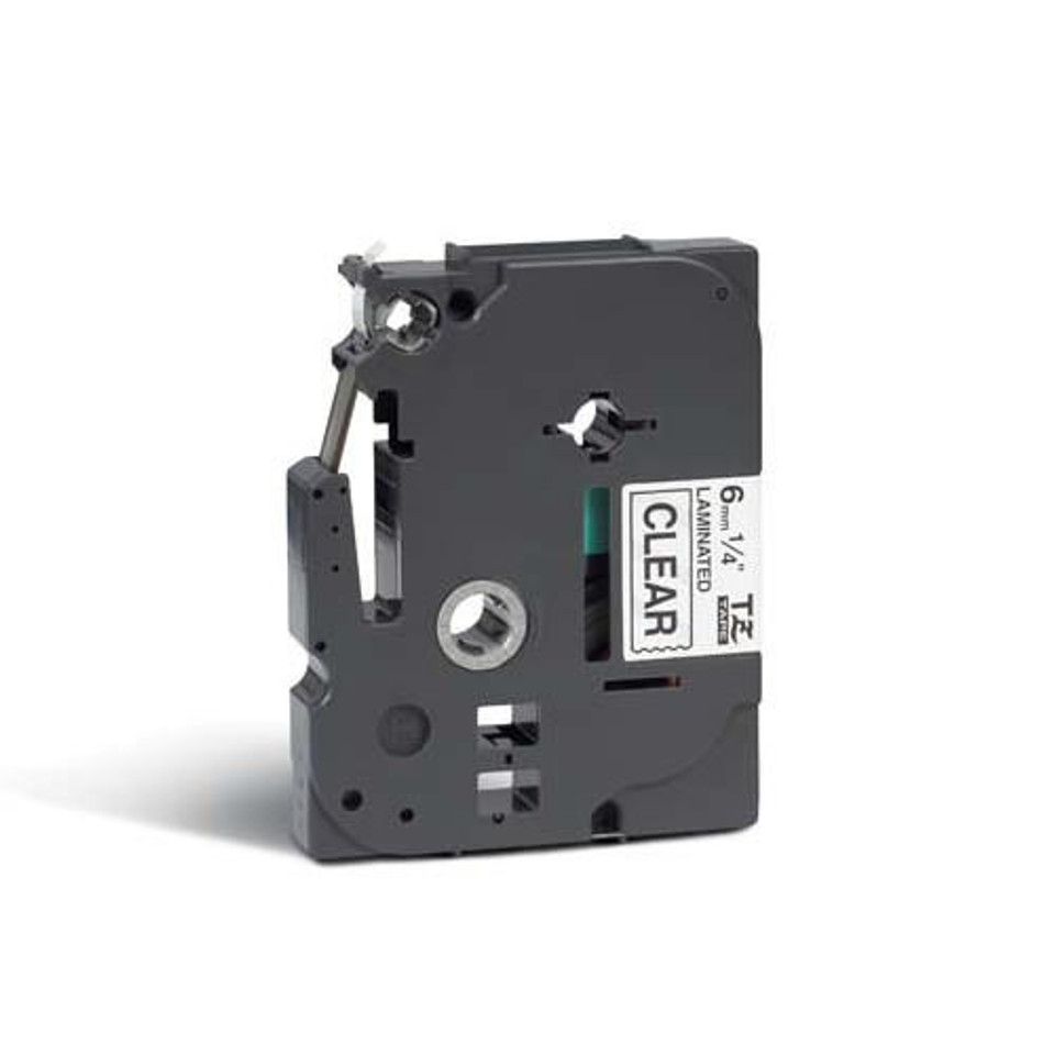Brother P-Touch Label Tape - 1/4 x 26 Black on Transparent