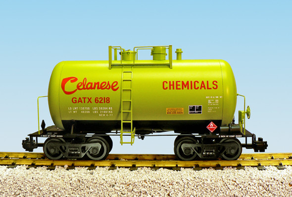 Used Celanese Chem 29ft Beer Can Tank Car w/Campac Boxes & Kad 907 Couplers