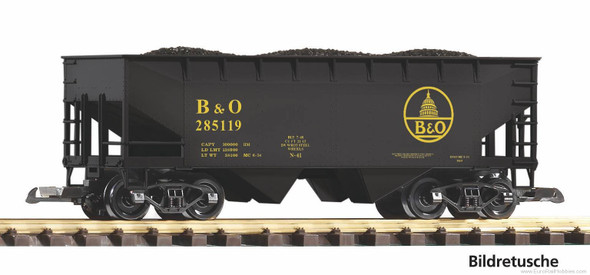 Piko 38988 B&O Offset-Side Hopper Car w/Coal Load (G-Scale)