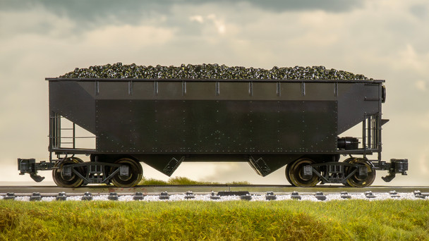 Two Bay Offset Hopper - Painted Unlettered - Black