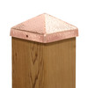 Hammered Copper Pyramid Post Cap w/ 3/4" Lip 