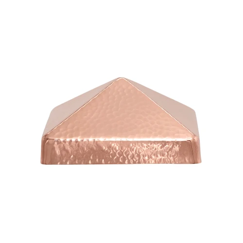Hammered Copper Pyramid Post Cap with 3/4 inch lip