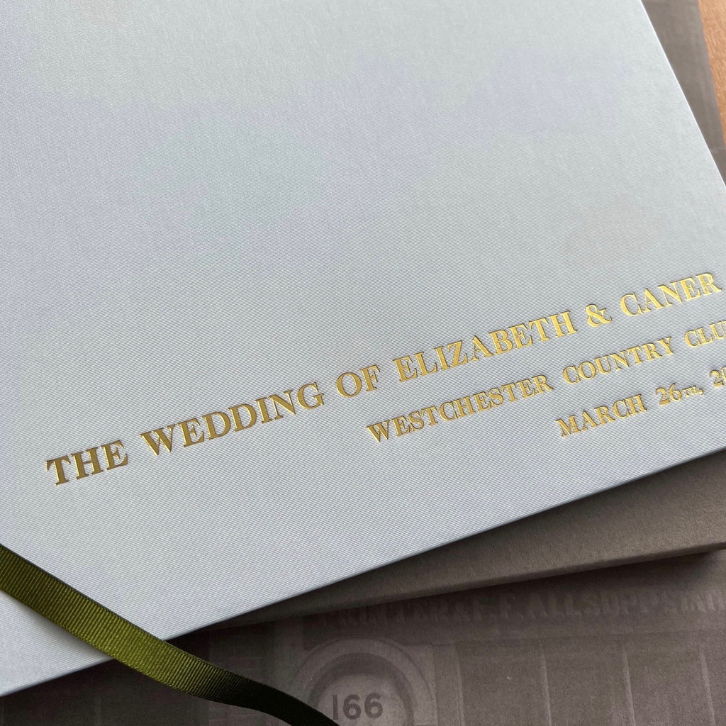 Wedding Guest Book | Pale Blue Satin
