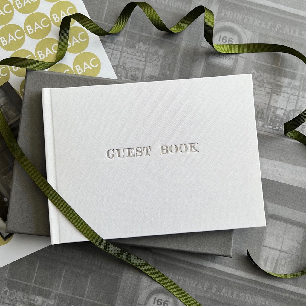 Wedding Guest Book | White Satin