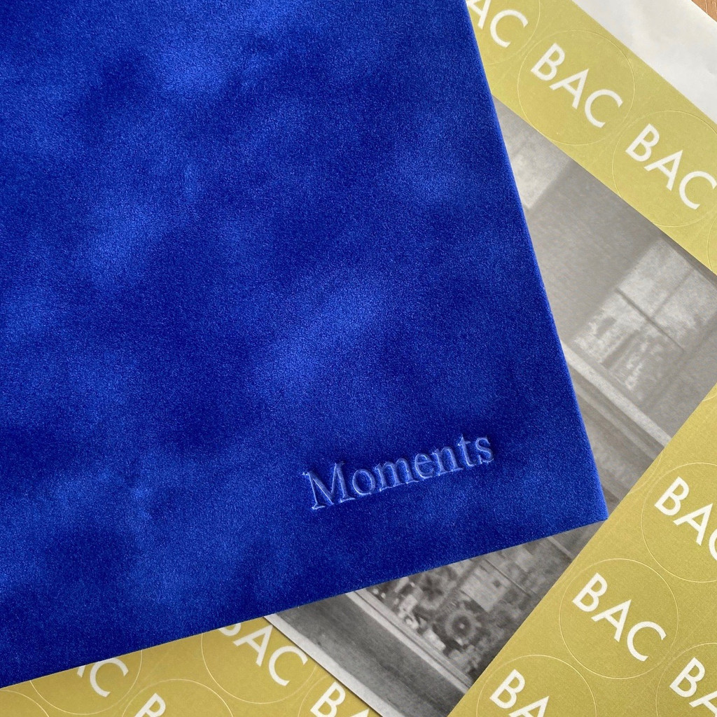 Contemporary  Photo Album | Pacific Blue Velvety Suede Effect Cloth