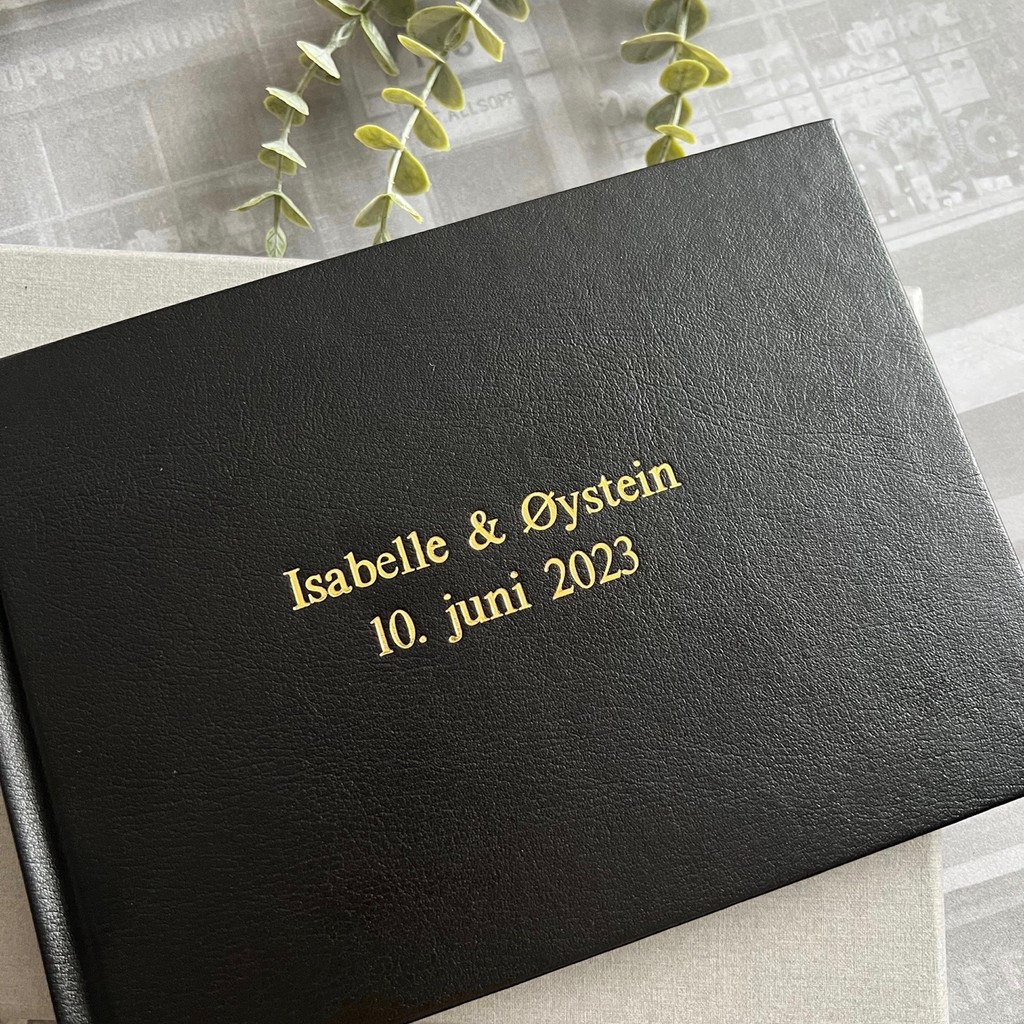 Wedding Guest Book | Black Leather