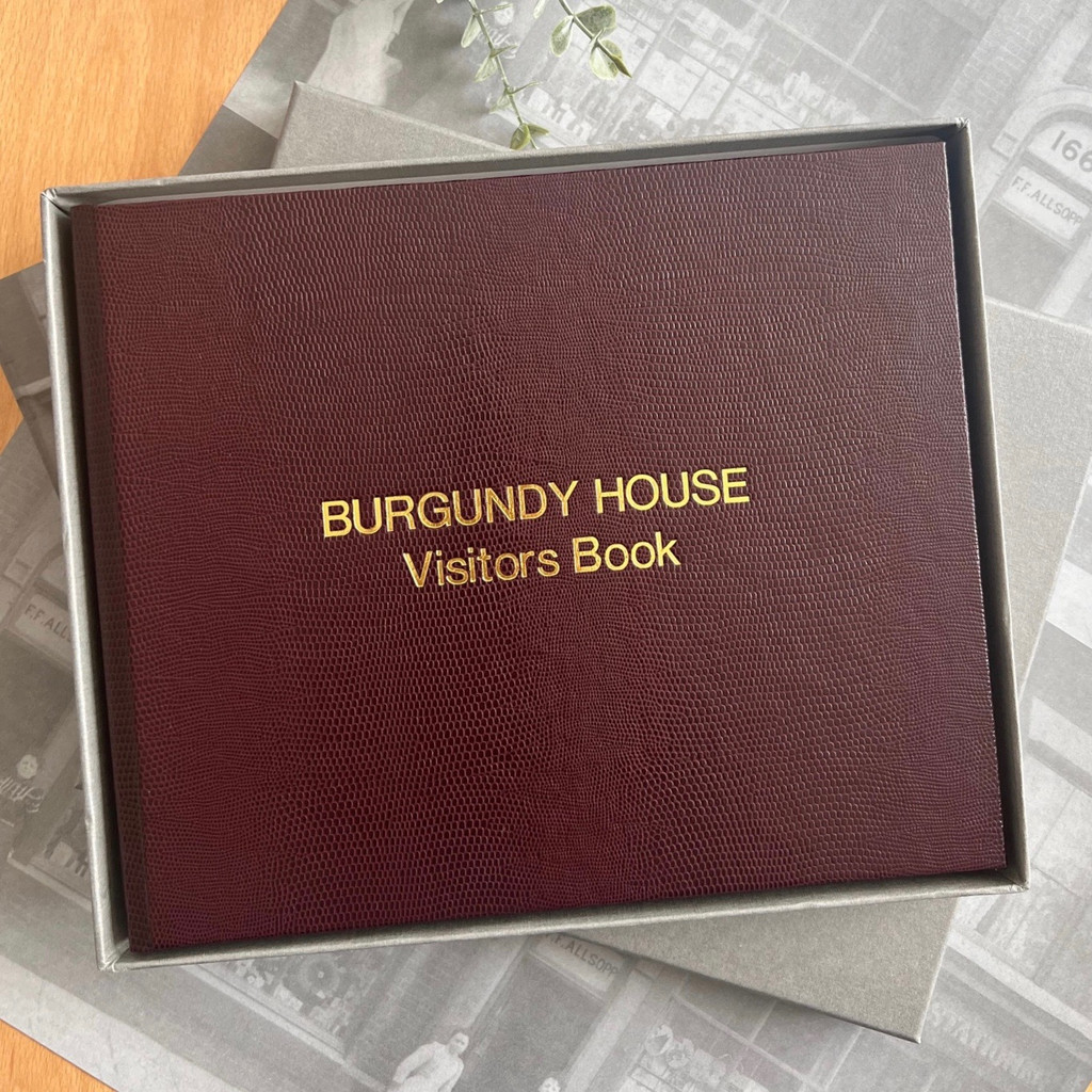 Visitor Guest Book | Burgundy Lizard Effect Finish