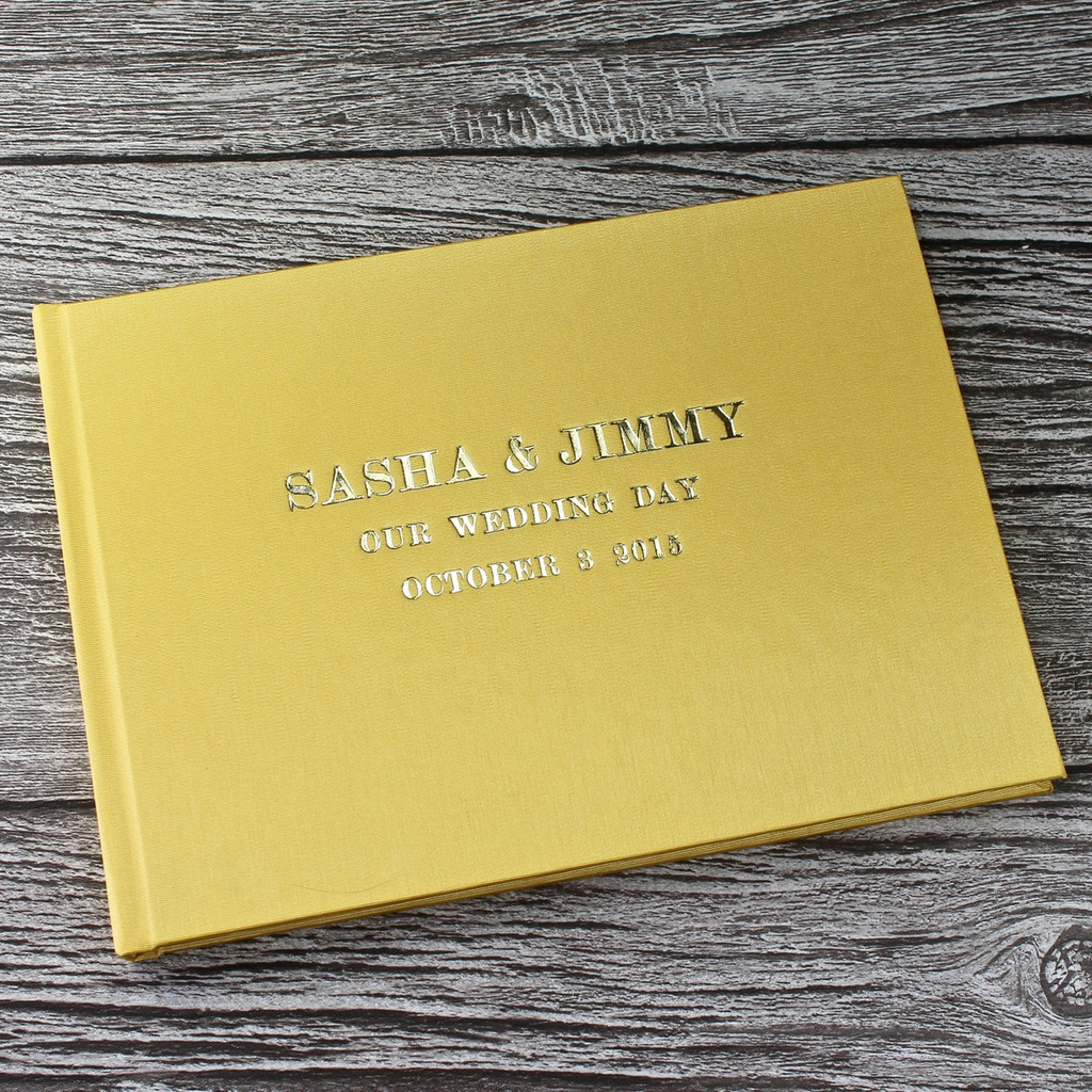 Wedding Guest Book | Yellow Satin