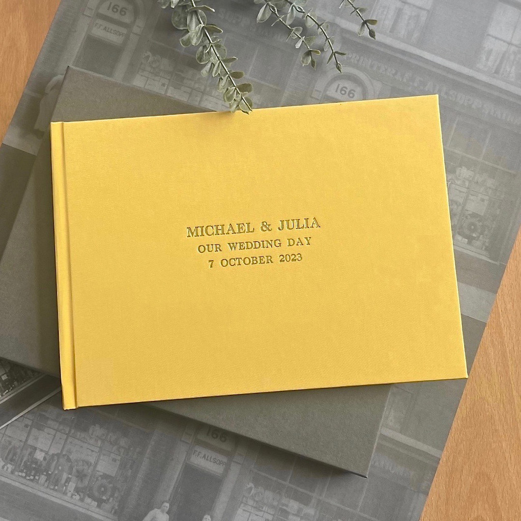 Wedding Guest Book | Yellow Satin