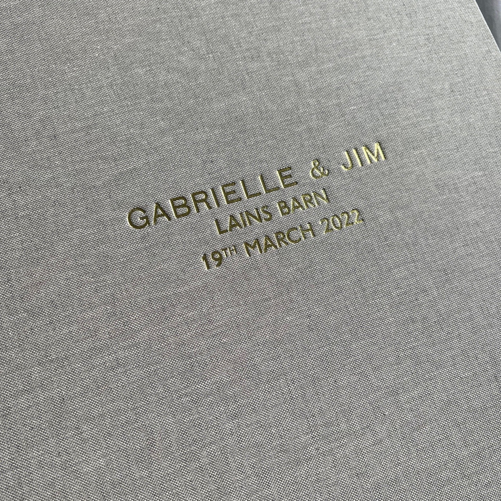 Contemporary  Photo Album | Grey Marl Linen