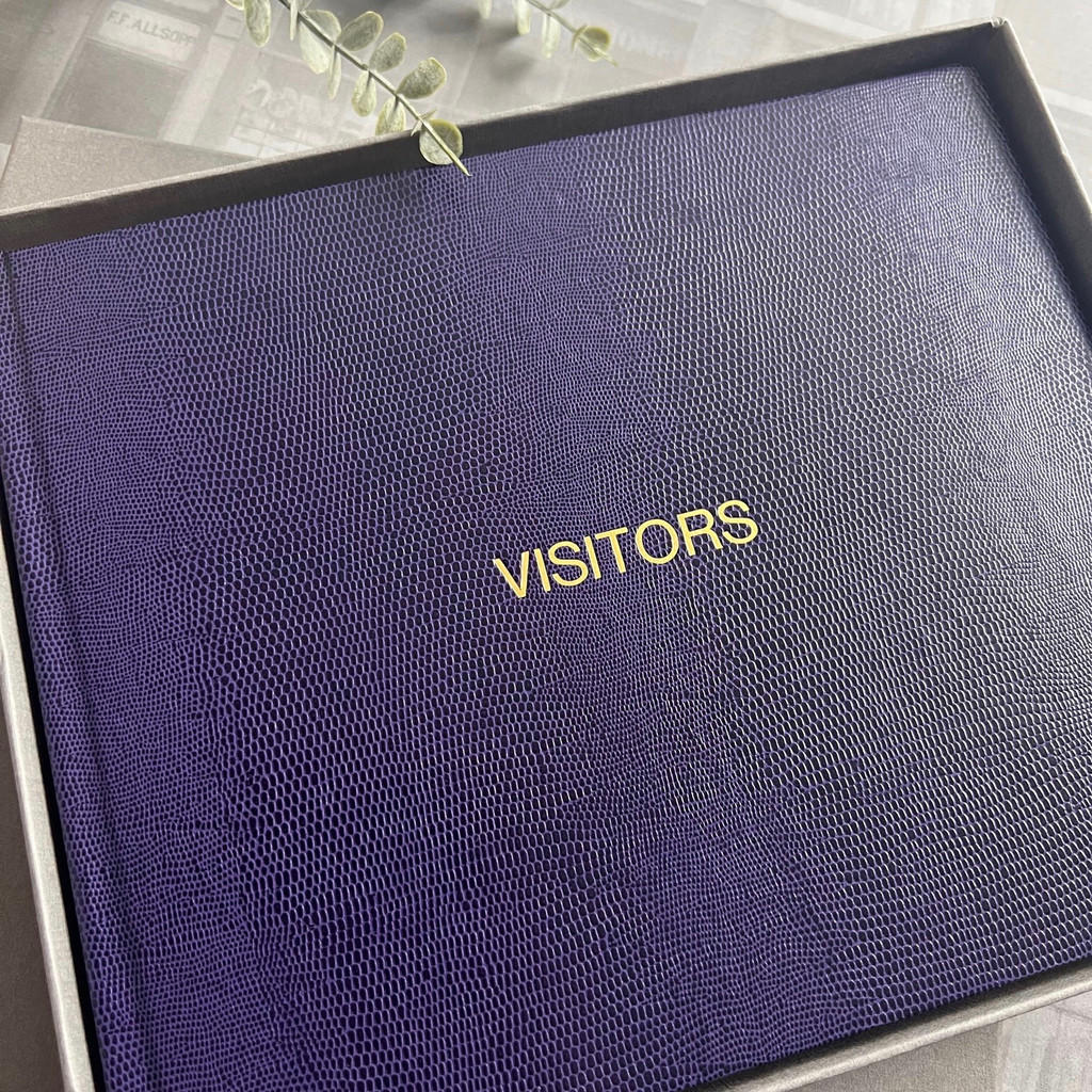 Visitor Guest Book | Purple Lizard Effect Finish