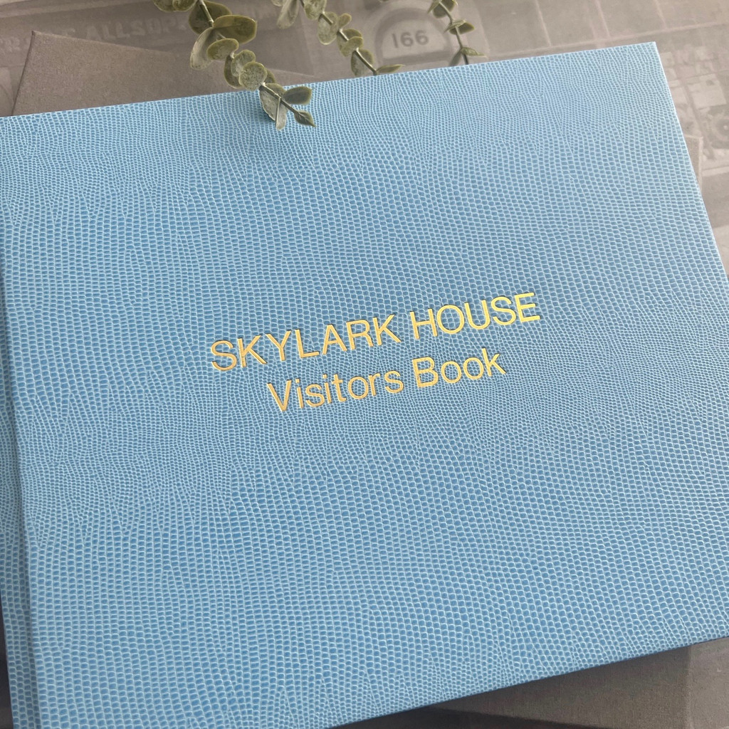 Visitor Guest Book |  Sky Blue Lizard Effect Finish