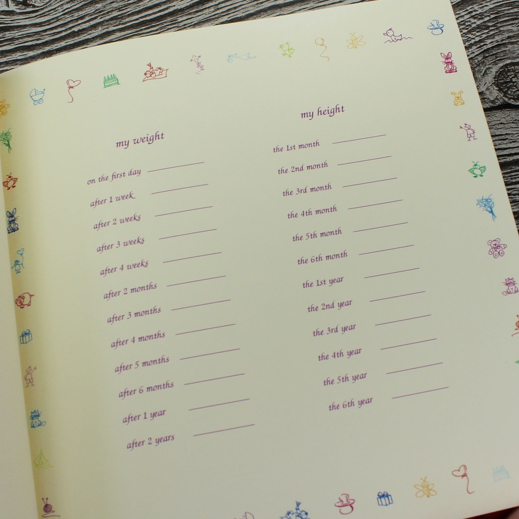 Baby Memory Record Book | White Leather | Silver & White Ribbon