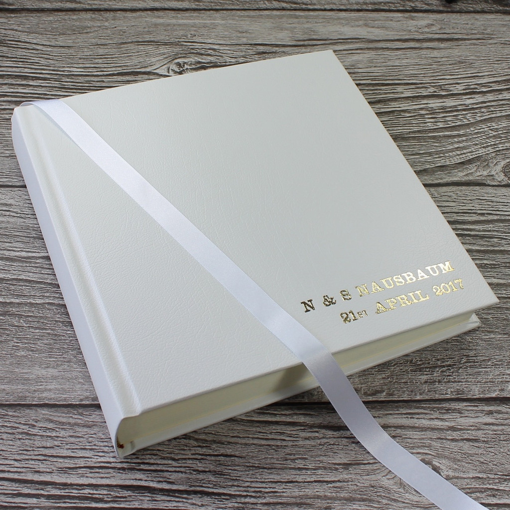 Classic  Wedding Photo Album | White Leather