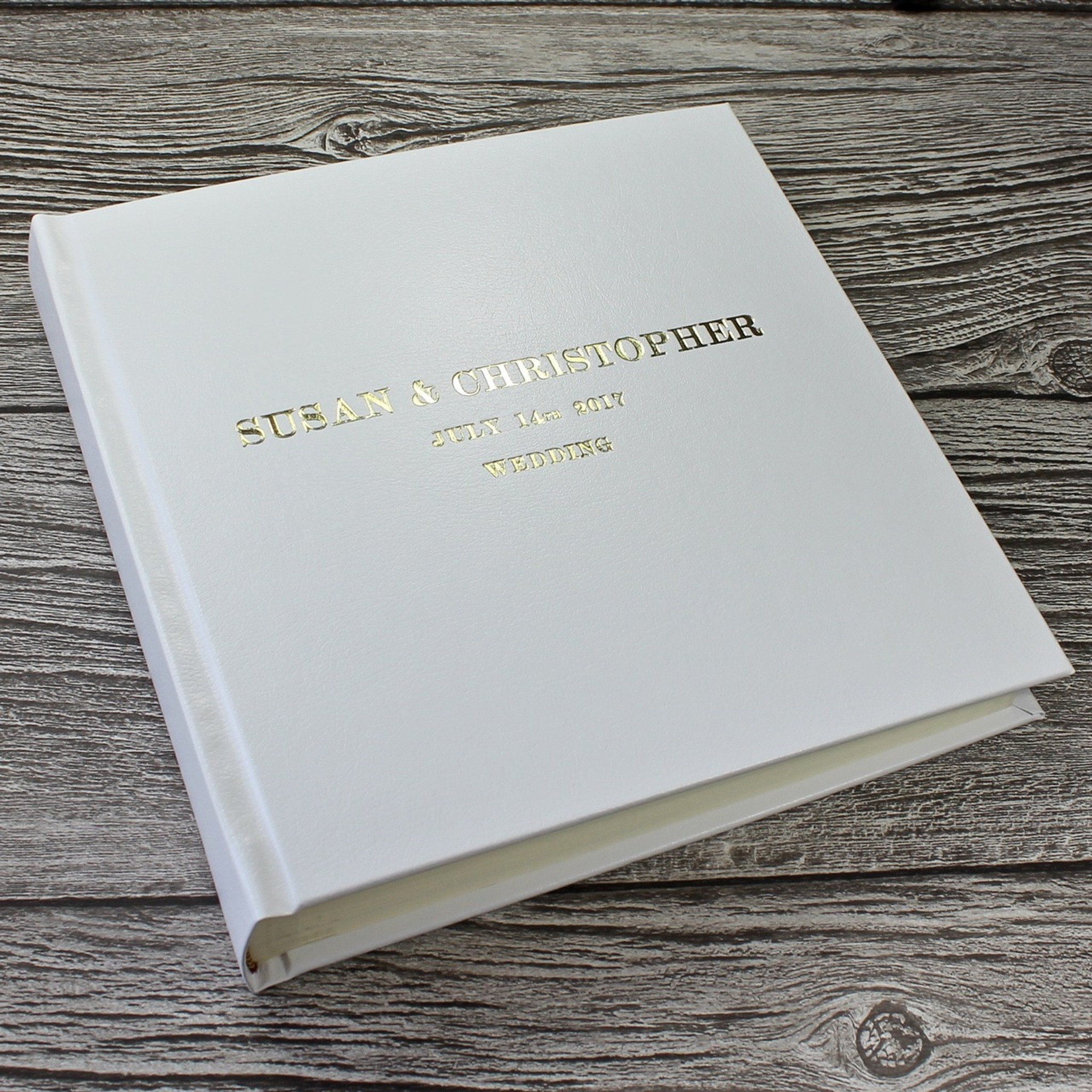 Traditional Classic Photo Album | White Leather - Bespoke Album Company