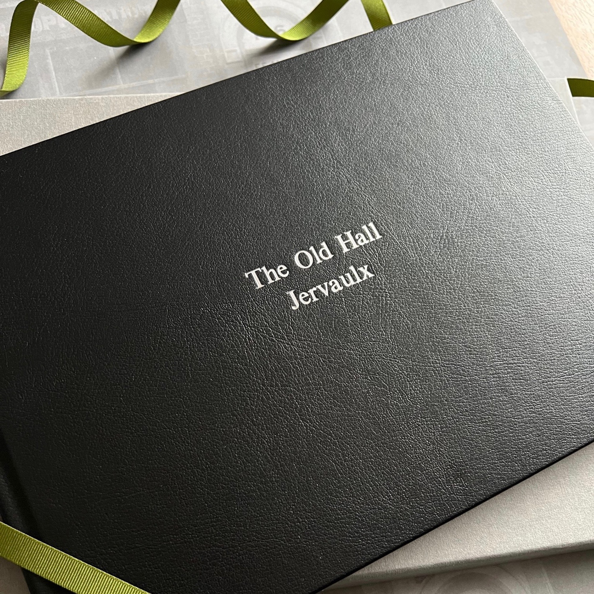 Leather Lock Wedding Guest Book/black Scrapbook Album Gift Set