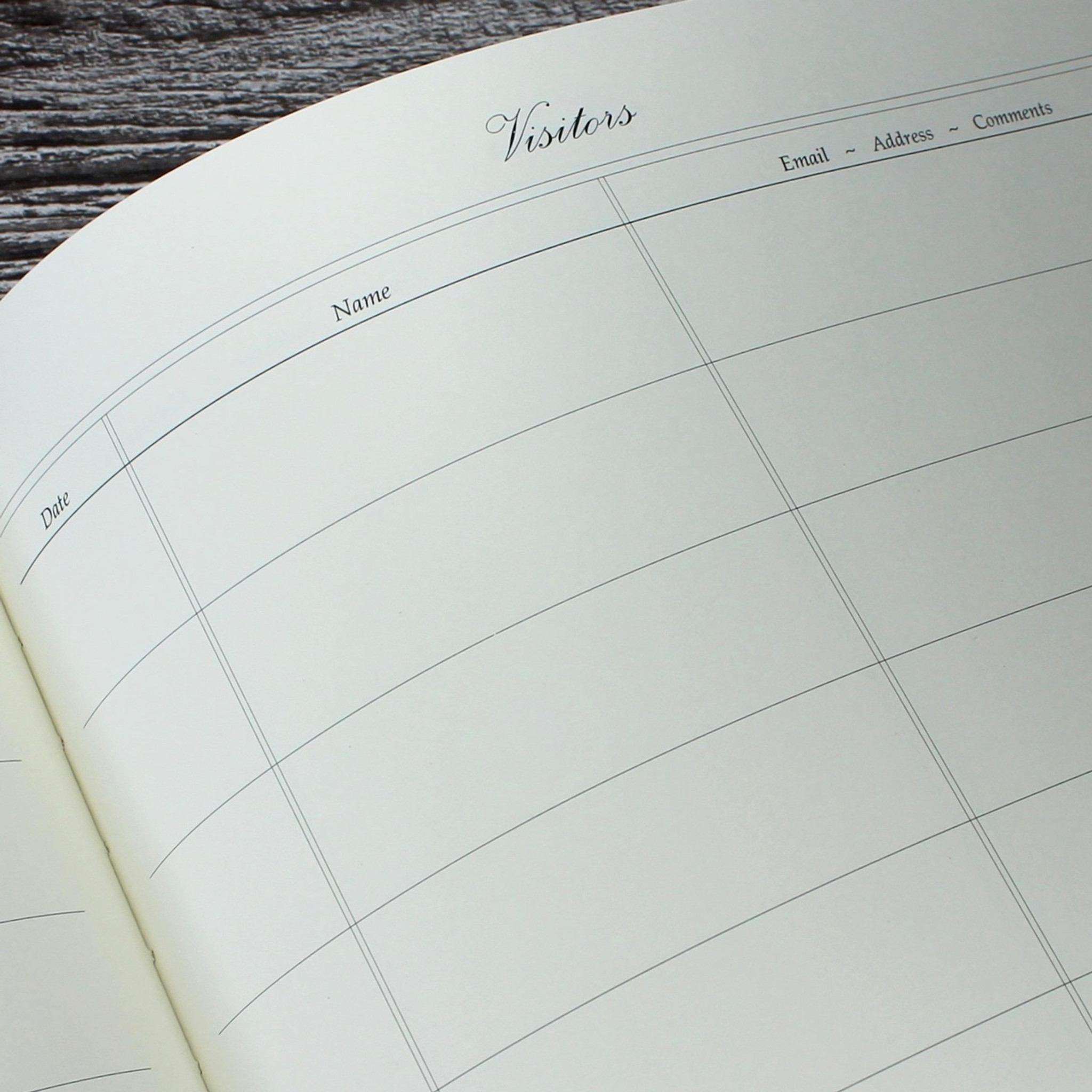 Visitor Guest Book Black Leather Bespoke Album Company