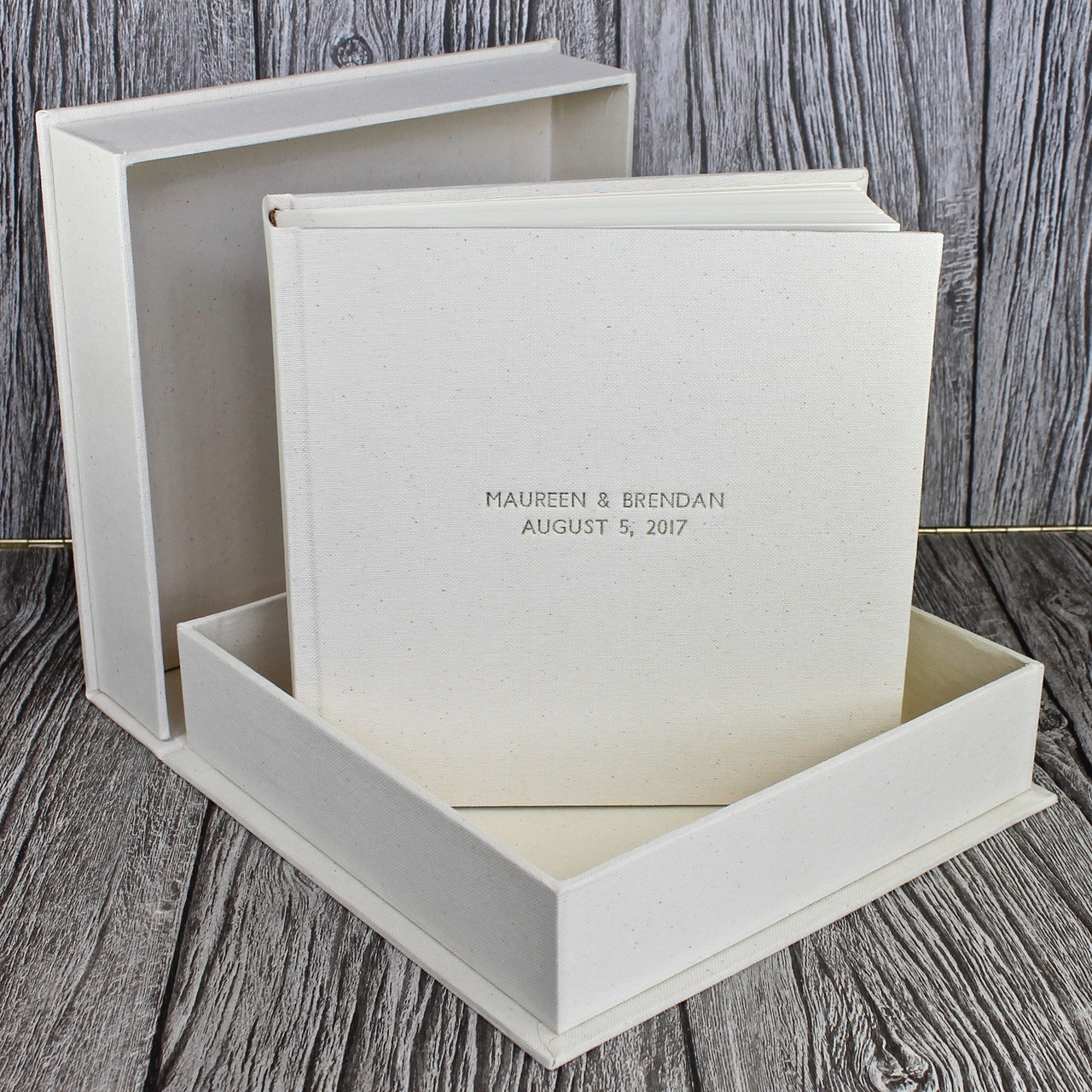 Ivory Linen Clamshell Box (Box Only) Bespoke Album Company