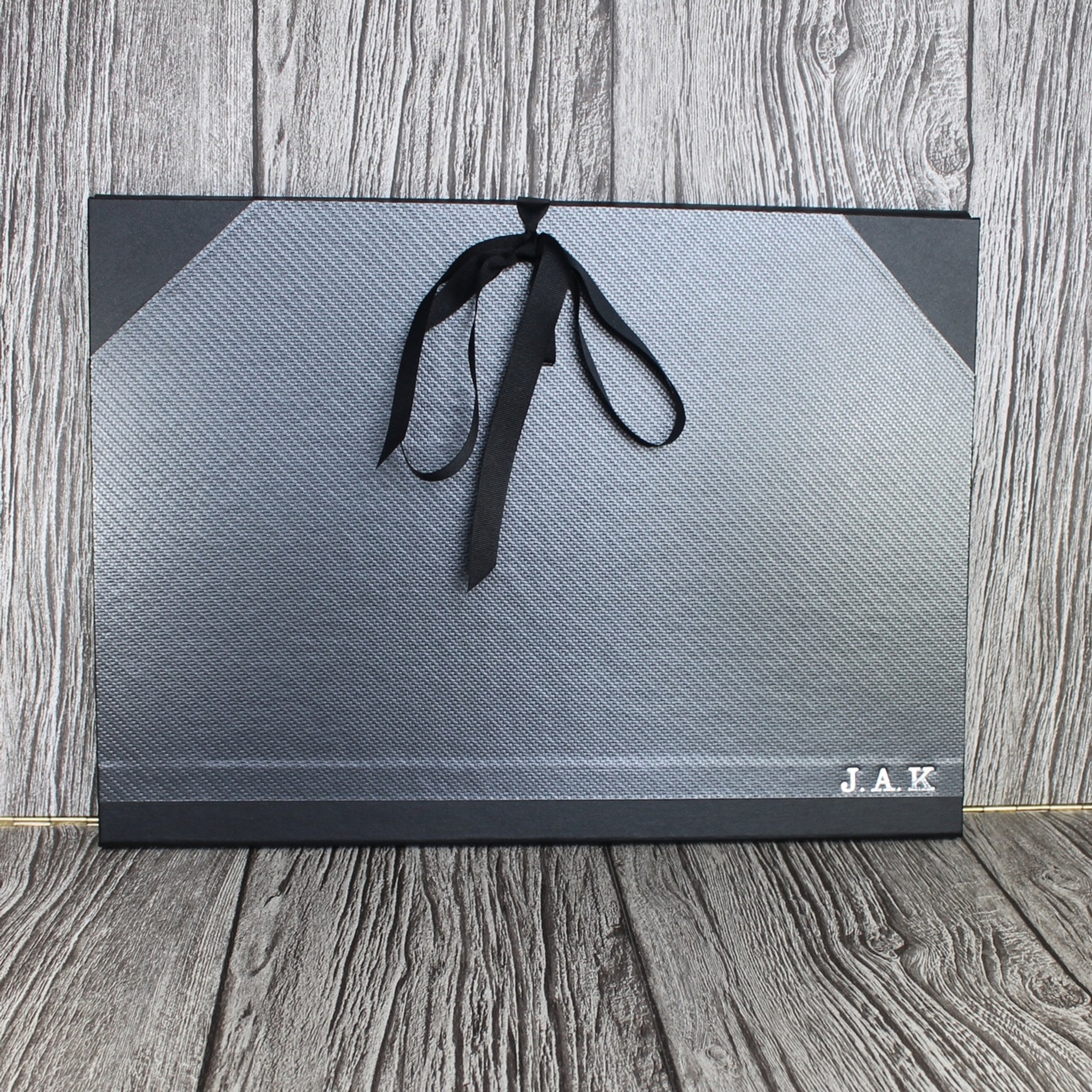 Personalised A4 Carbon Weave Black Art Portfolio Cachet Portfolio Case