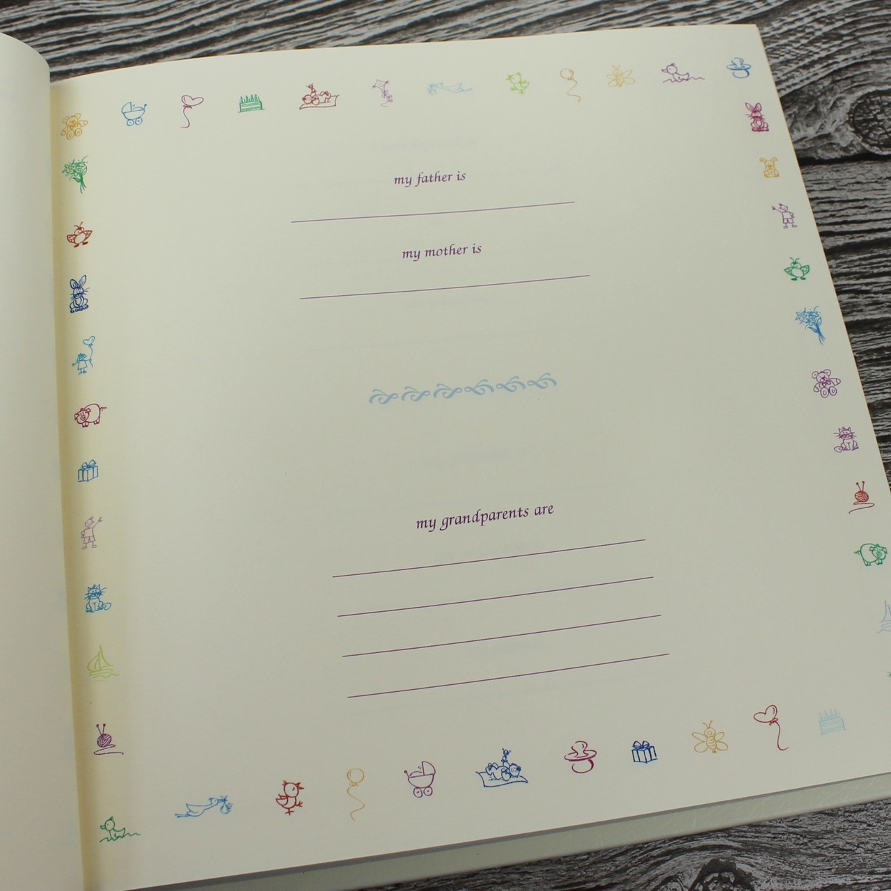 Ivory Leather Baby Girl Memory Record Book Pink & Ivory Bespoke