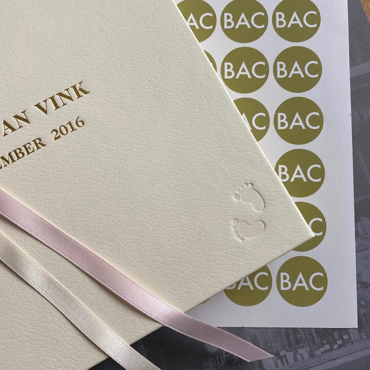 Ivory Leather Baby Girl Memory Record Book Pink & Ivory Bespoke