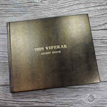 Visitor Guest Book | Antique Gold Leather | Mamba Effect Finish